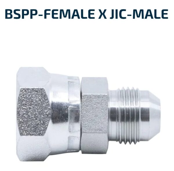 MALE/FEMALE SWIVEL BSPP-Female X JIC-Male
