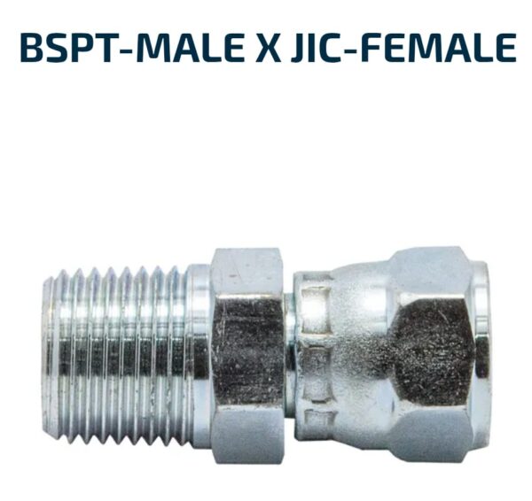 MALE/FEMALE SWIVEL BSPT-Male X JIC-Female