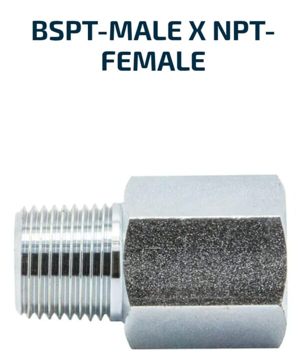 MALE/FEMALE SOLID 1 BSPT-Male X 1 NPT-Female