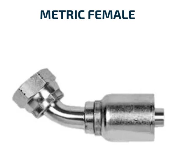 HOSE TAILS 100R2 45 DEGREE METRIC Female