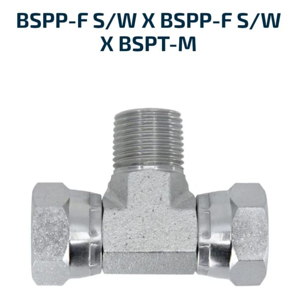 BRANCH TEE BSPP-F S/W X BSPP-F S/W X BSPT-M