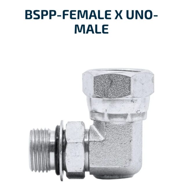 ELBOW BLOCK 90 Degree BSPP-Female X UNO-Male