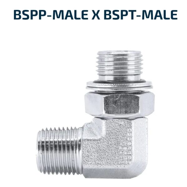 ELBOW BLOCK 90 Degree BSPP-Male X BSPT-Male