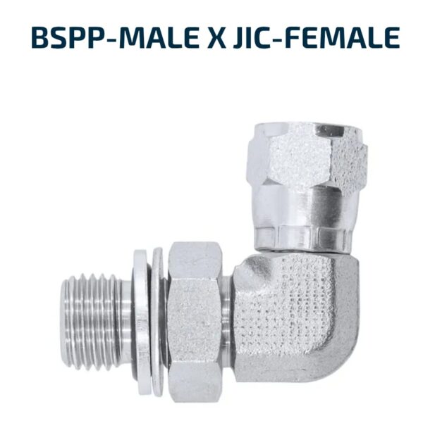 ELBOW BLOCK 90 Degree BSPP-Male X JIC-Female