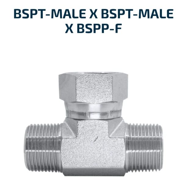 BRANCH TEE BSPT-Male X BSPT-Male X BSPP-F