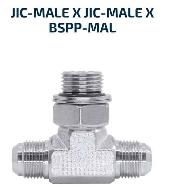BRANCH TEE JIC-Male X JIC-Male X BSPP-Mal