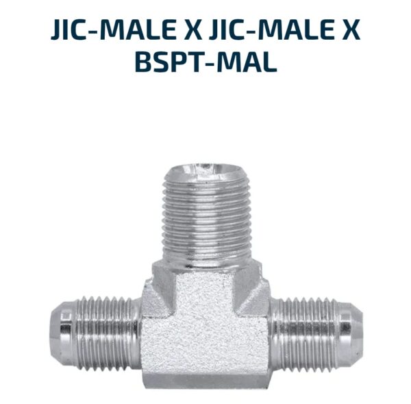 BRANCH TEE JIC-Male X JIC-Male X BSPT-Mal