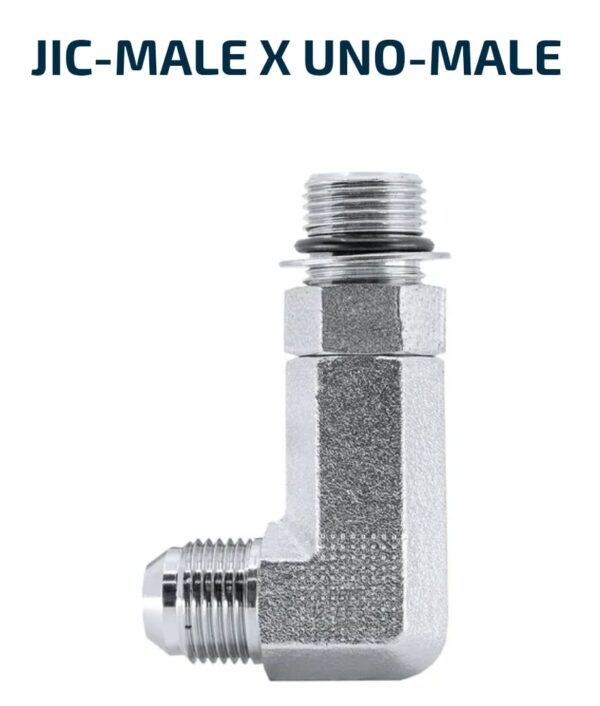 ELBOW BLOCK LONG DROP 90 Degree JIC-Male X UNO-Male