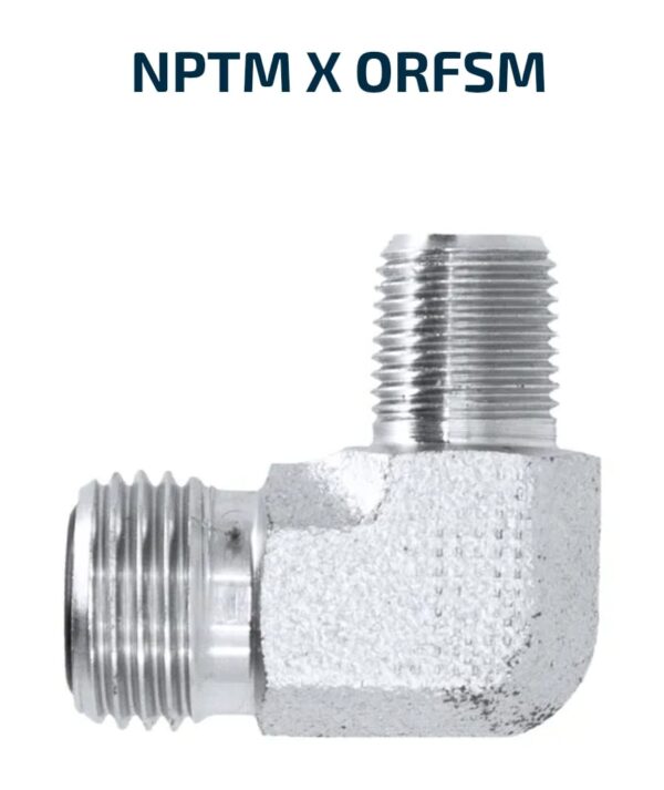 ELBOW BLOCK 90 Degree NPTM X ORFSM 1/8 X 9/16
